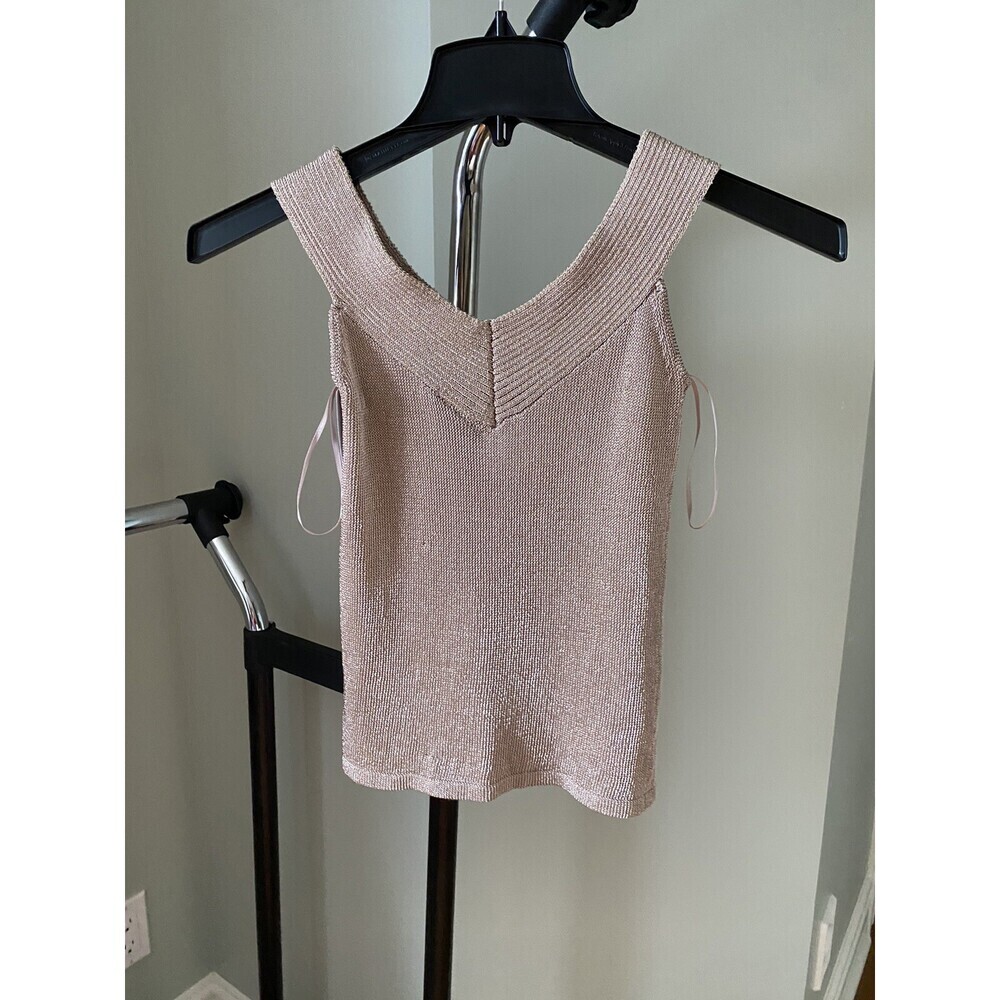 Topshop Sleeveless Off The Shoulder Sweater Top Metallic Size Petite 4 - Picture 3 of 7